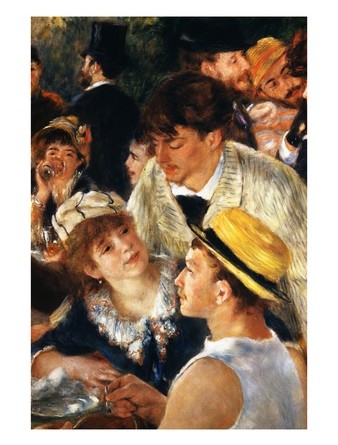 Detail Showing Figures from The Luncheon of the Boating Party - Pierre Auguste Renoir Painting